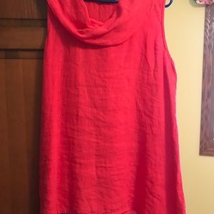 Fenini Coral Cowl Neck Linen Tunic Size S